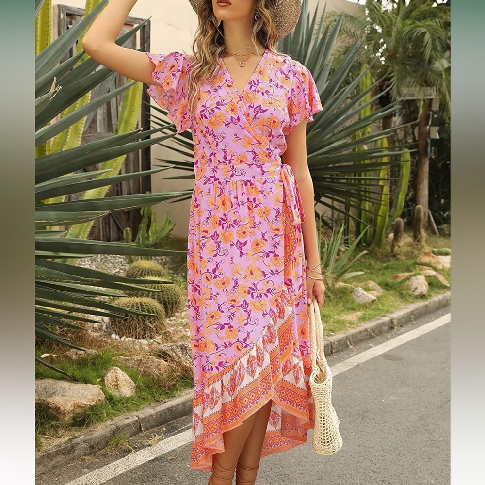 High low wrap dress (Amazon)